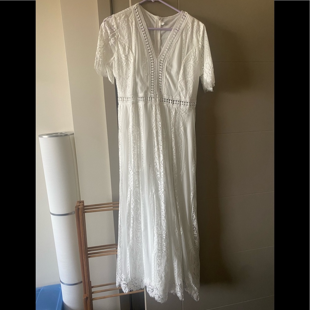 White boho dress